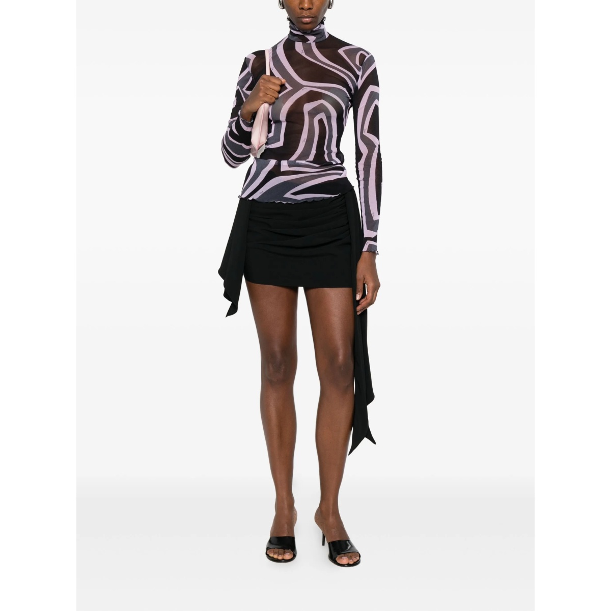 abstract-print mesh top - Img 2