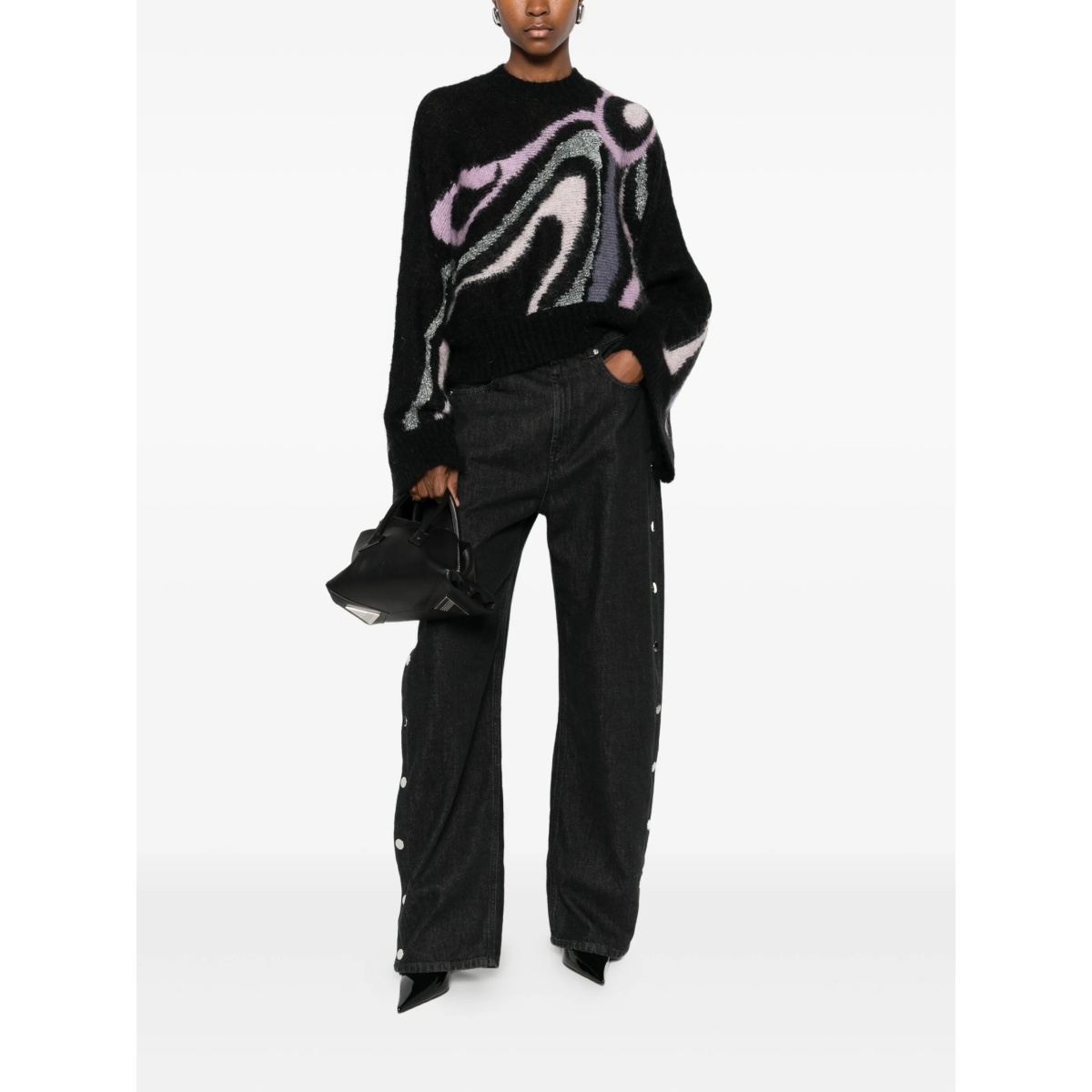 Aline graphic-print crew-neck sweater - Img 2