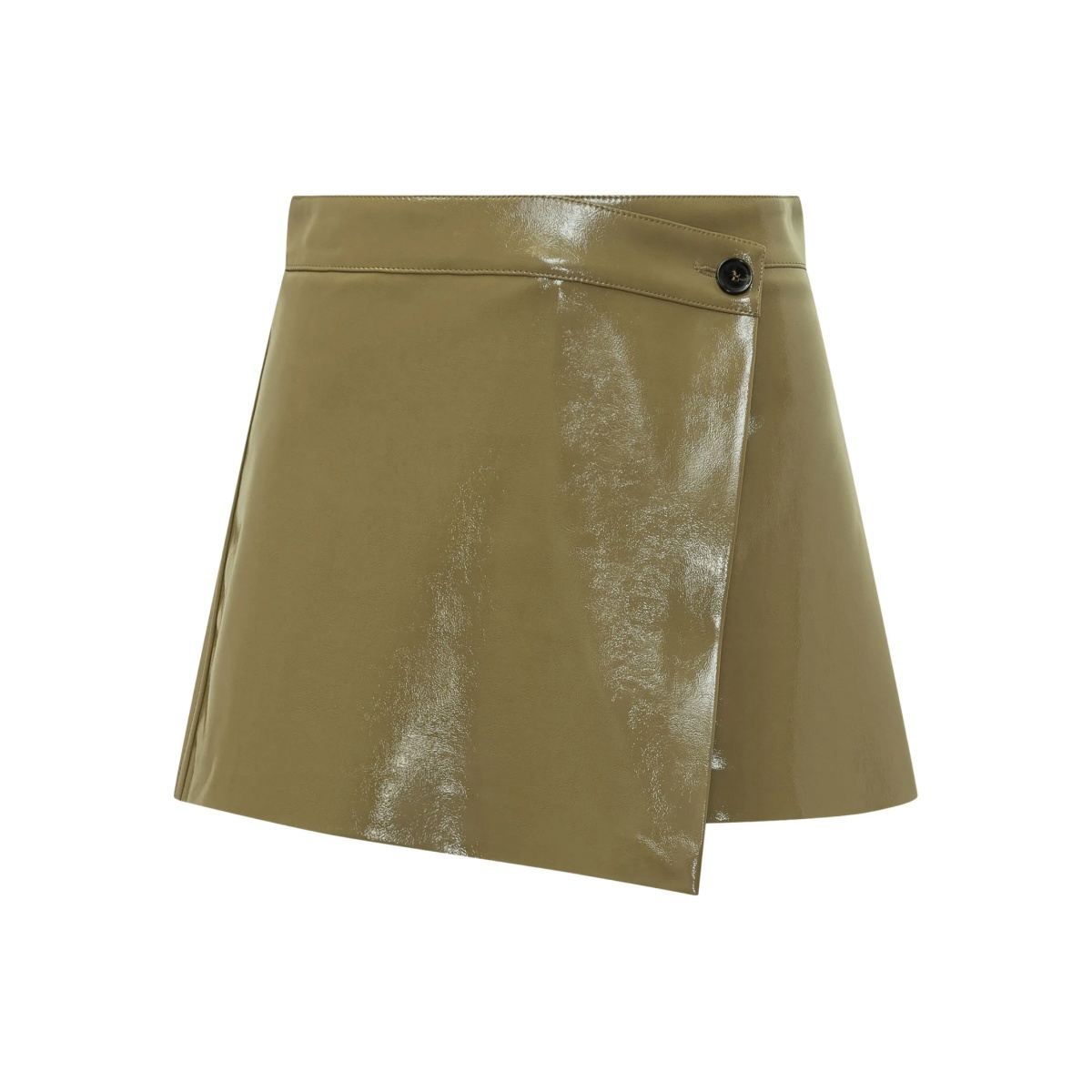 asymmetric patent leather skorts