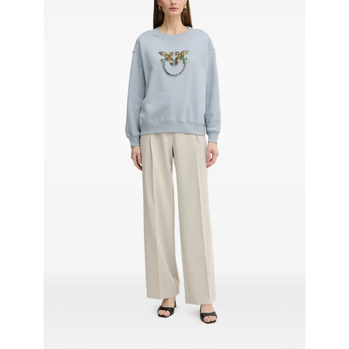 bead-embellished sweatshirt - Img 2