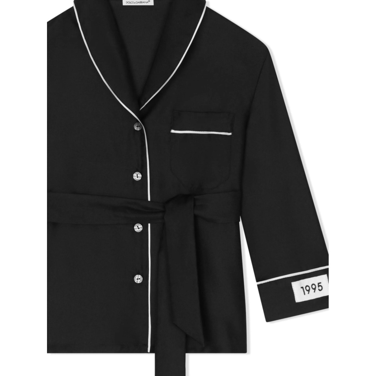 belted silk pajama shirt - Img 3