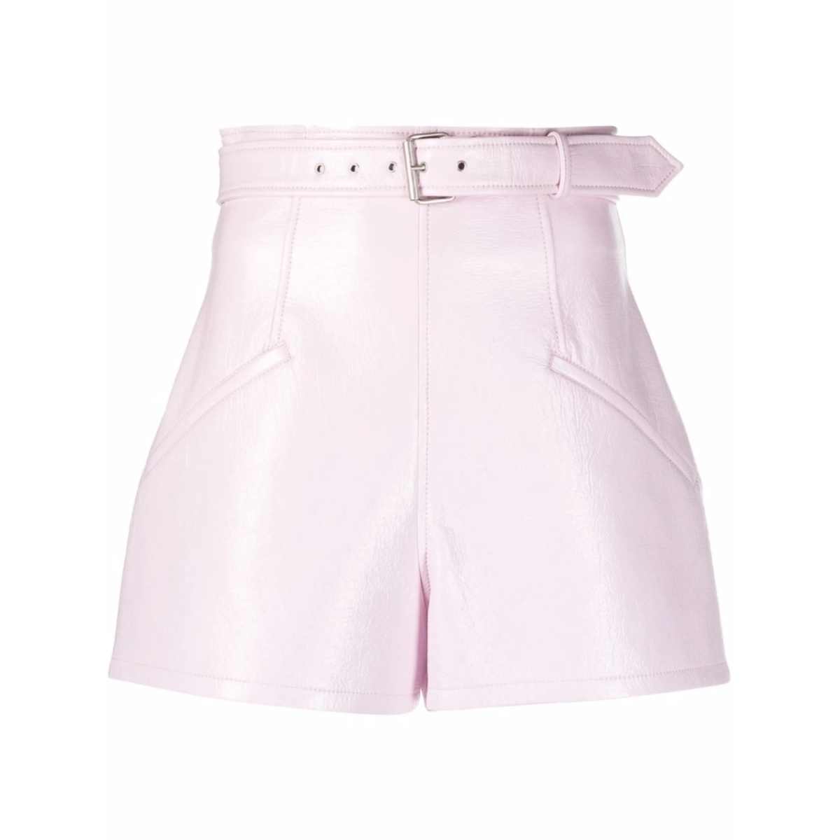 belted structured shorts