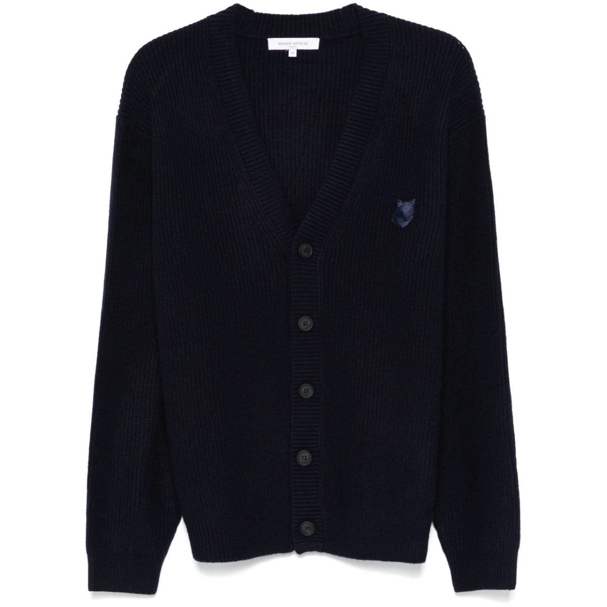 Bold Fox Head ribbed cardigan