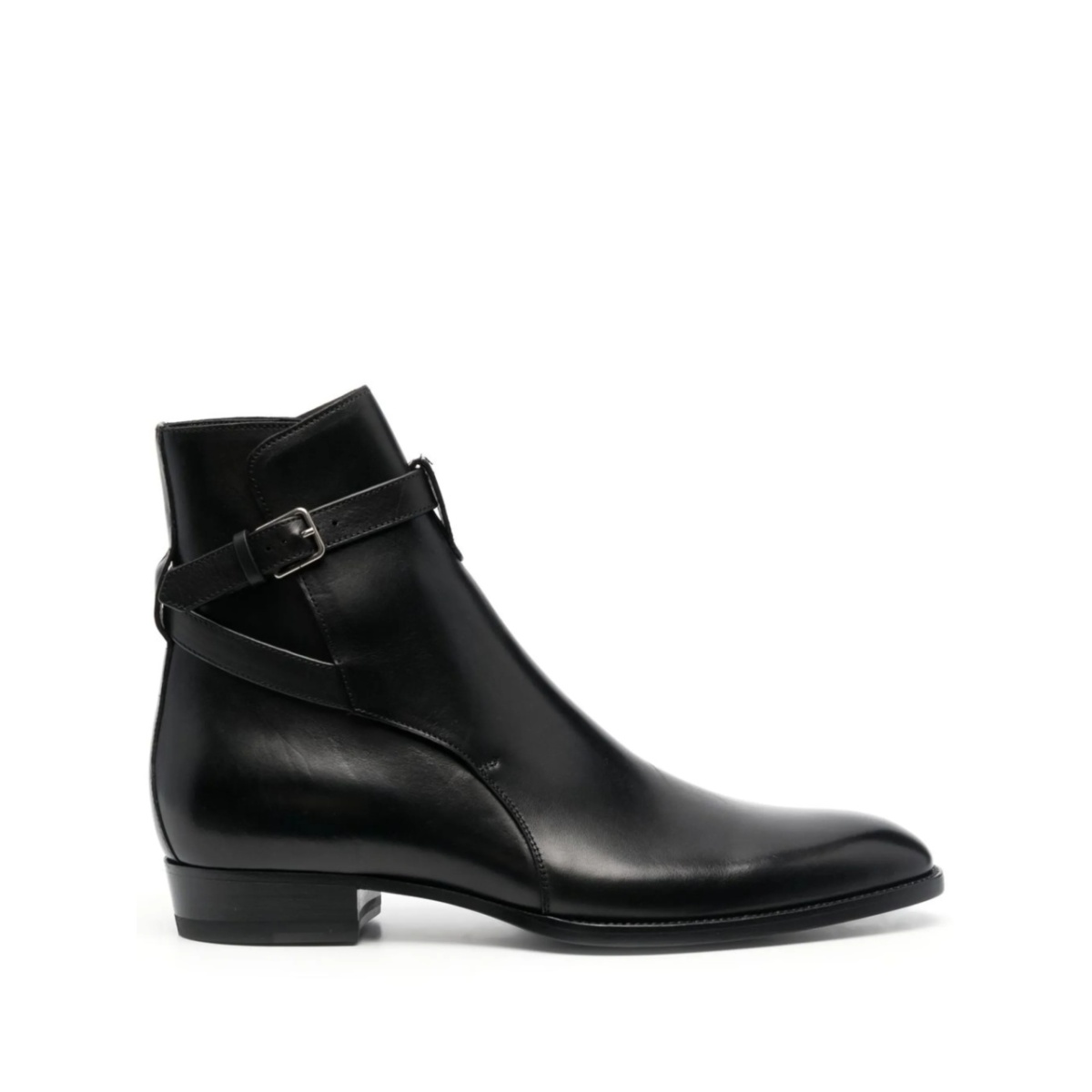 buckle-fastened ankle boots