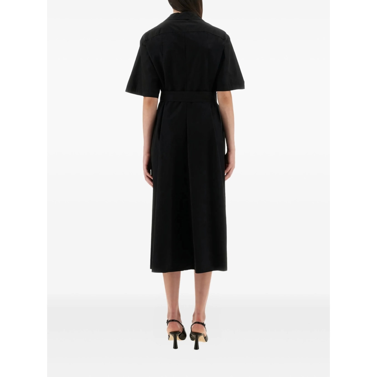 button-fastening belted maxi dress - Img 3