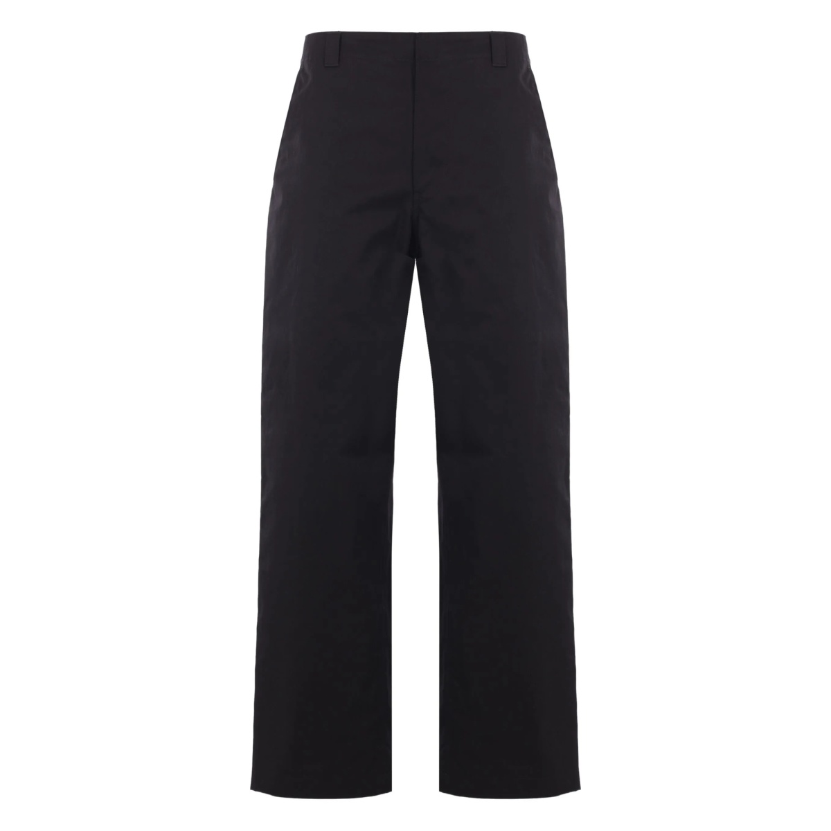 button-fastening twill trousers