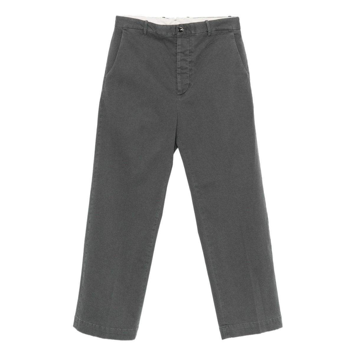 button-fly cotton trousers