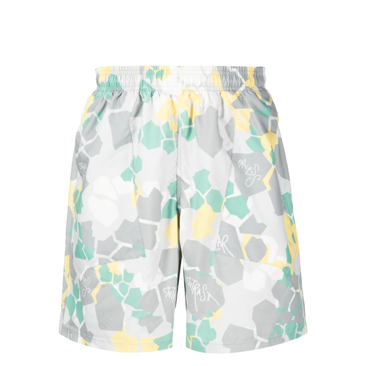 camouflage-pattern swim shorts