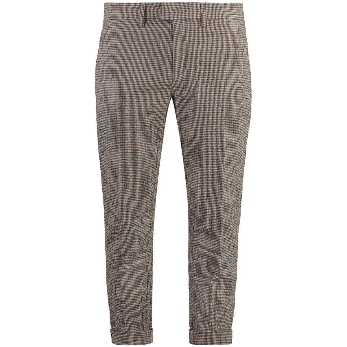check-pattern trousers