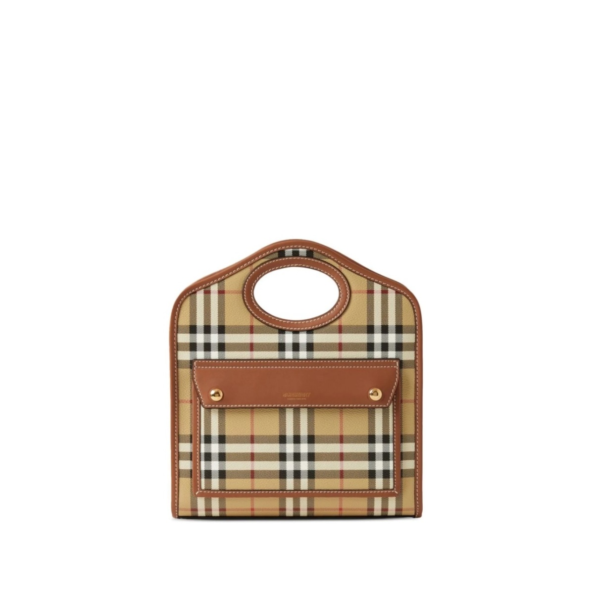 check-patterned mini tote bag