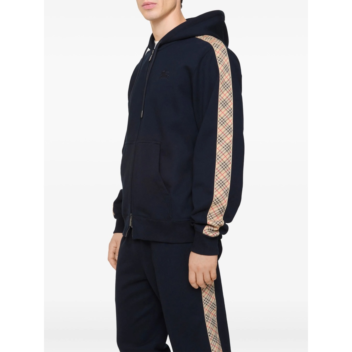check-trim zipped hoodie - Img 2