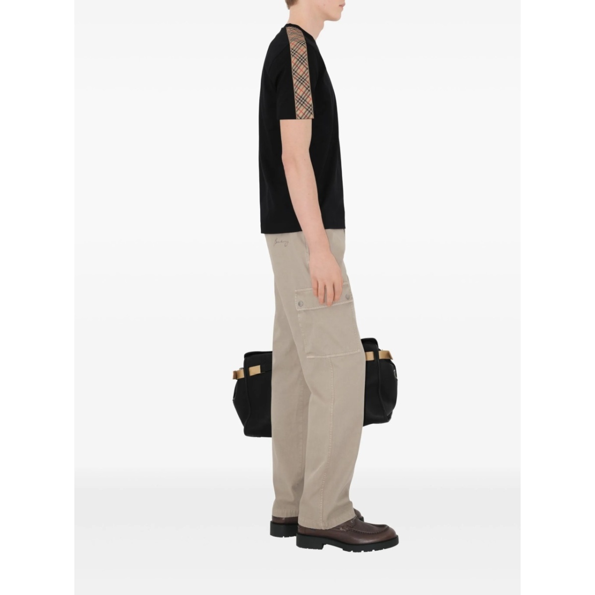 checkered-trim cotton T-shirt - Img 3