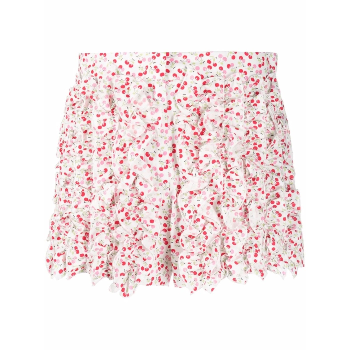cherry-print ruffled mini shorts