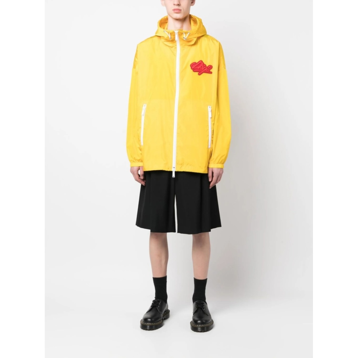 chest logo-patch hooded jacket - Img 2