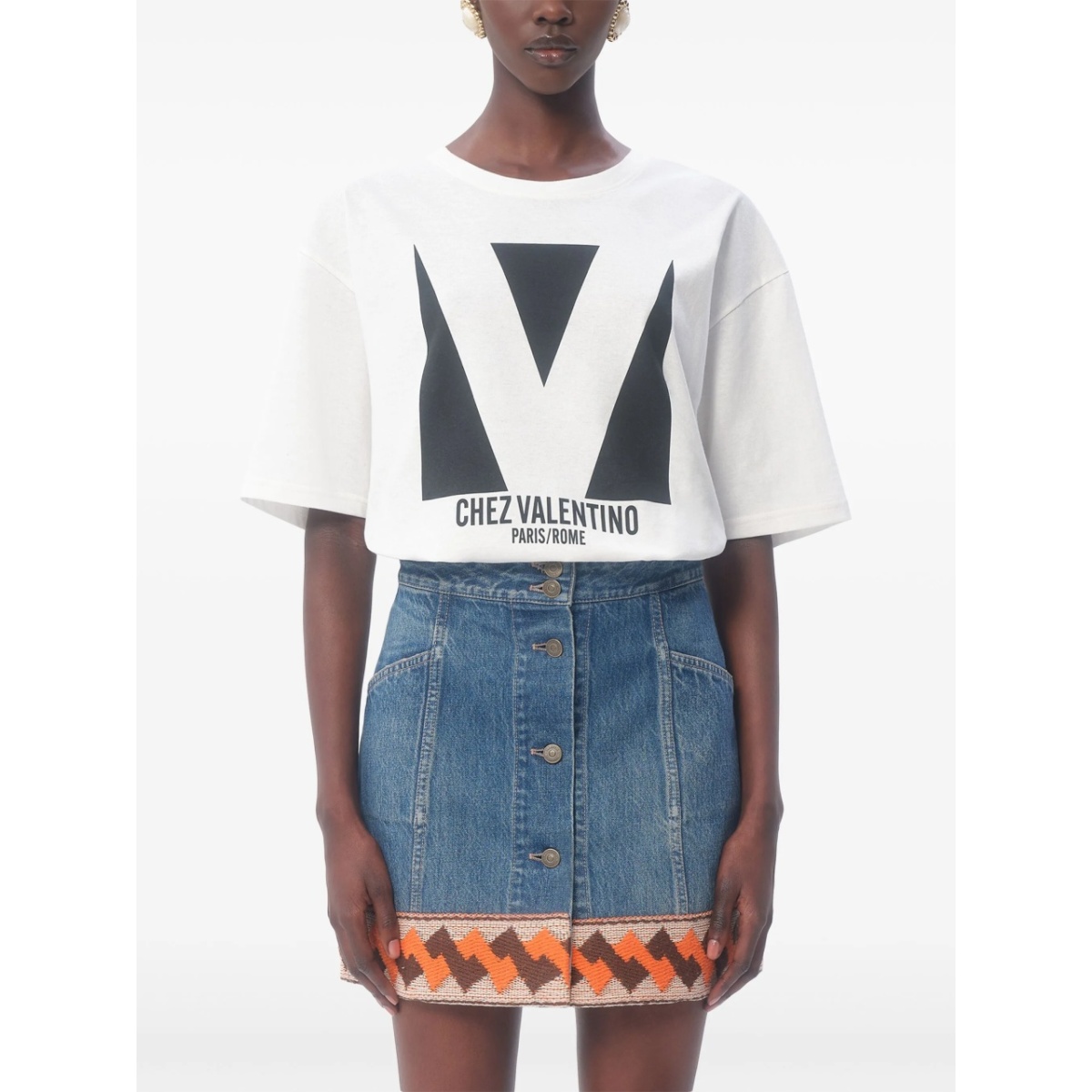 Chez Valentino-print T-shirt - Img 3