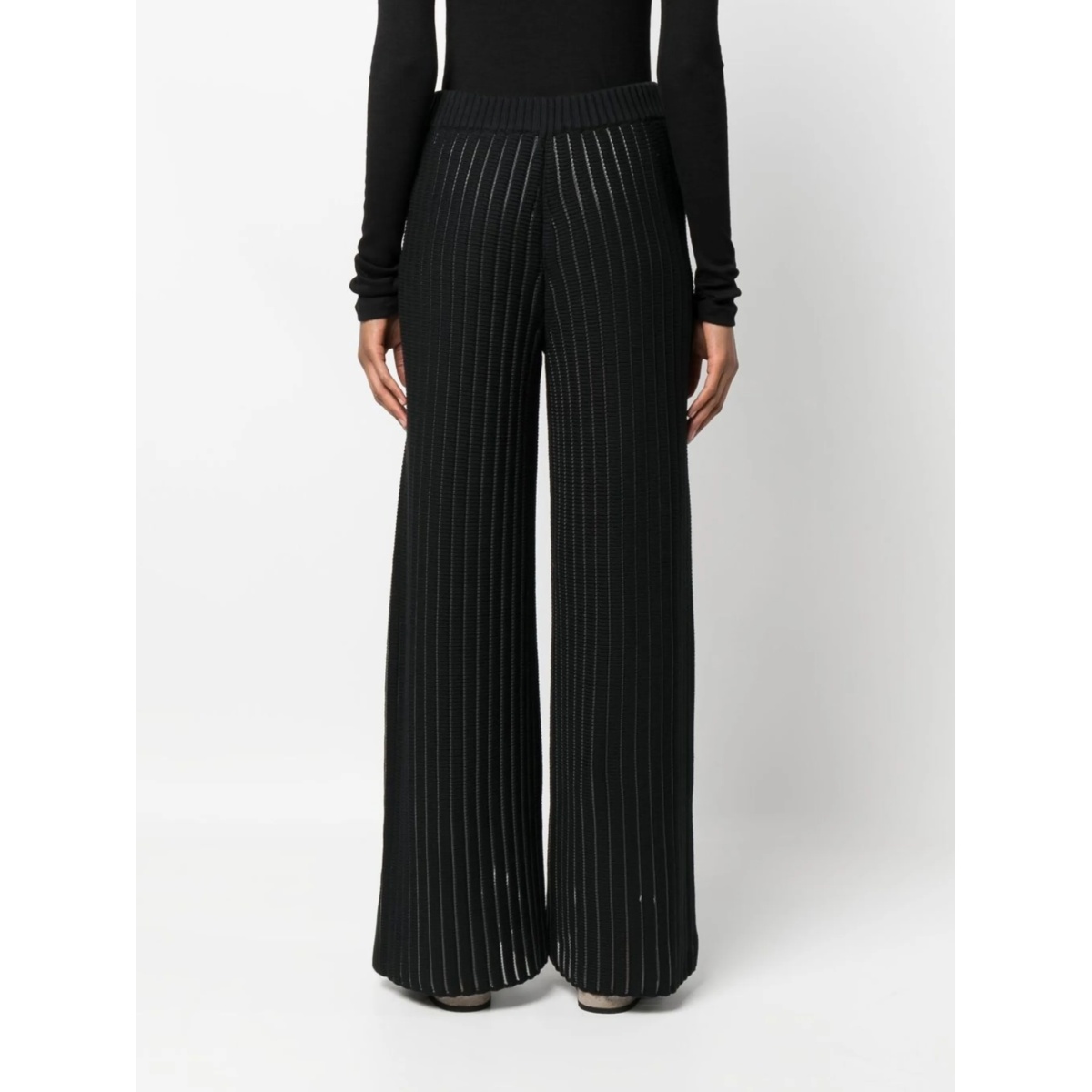 chunky-knit wide-leg trousers - Img 4