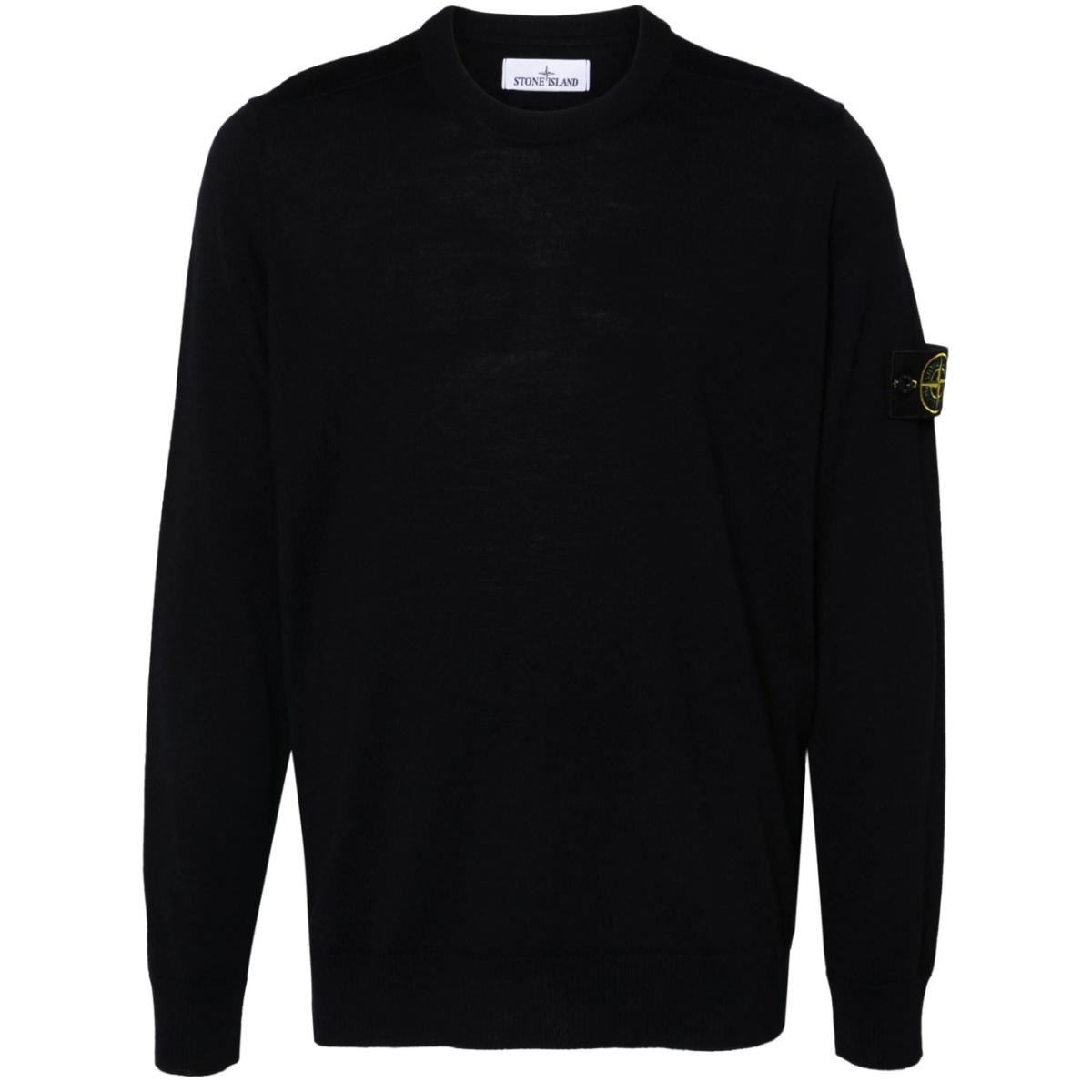 Compass-badge fine-knit jumper