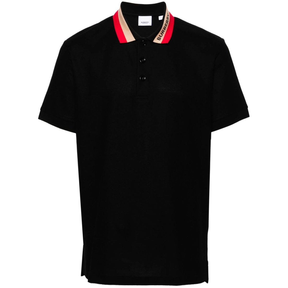 contrasting-collar cotton polo shirt