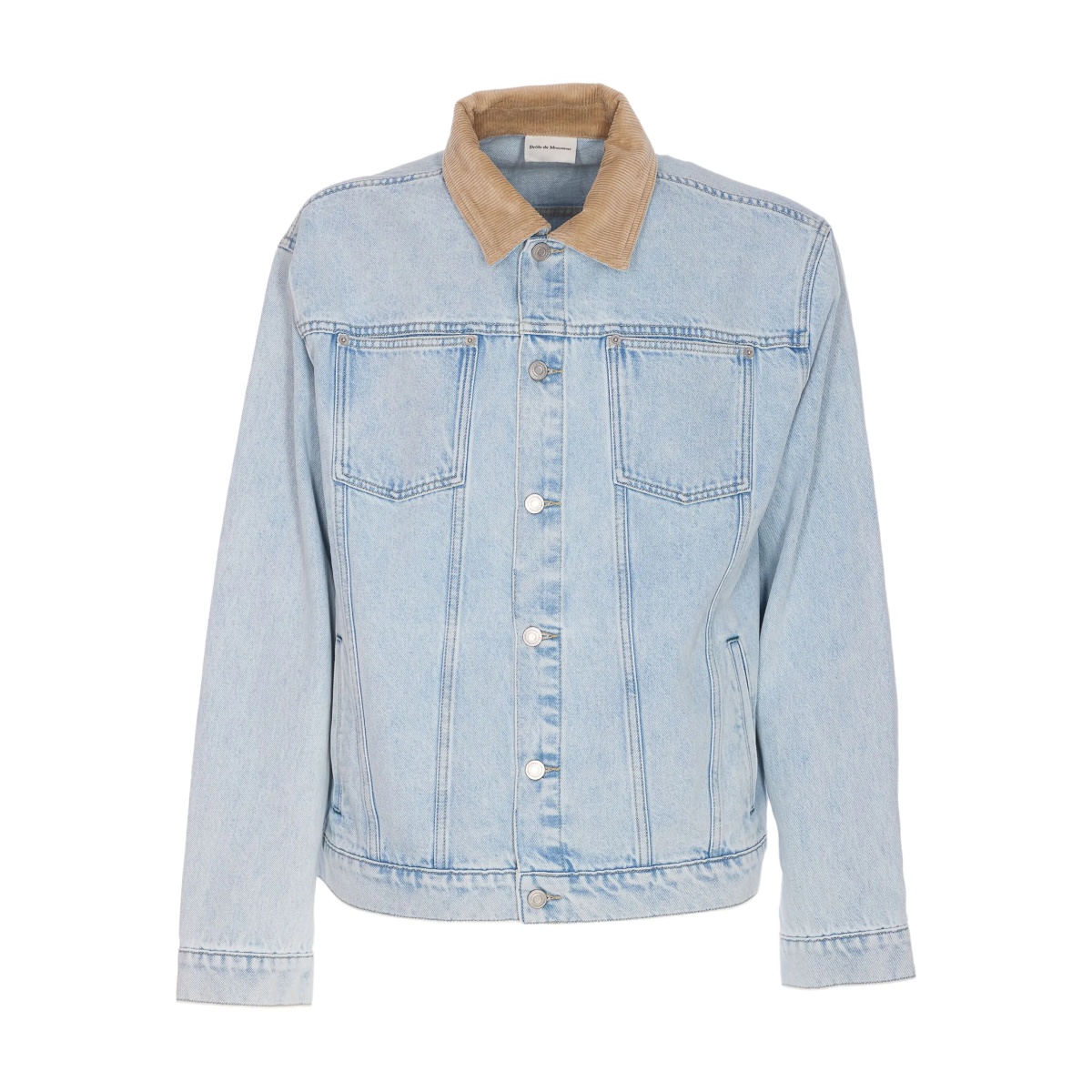 corduroy-collar denim jacket