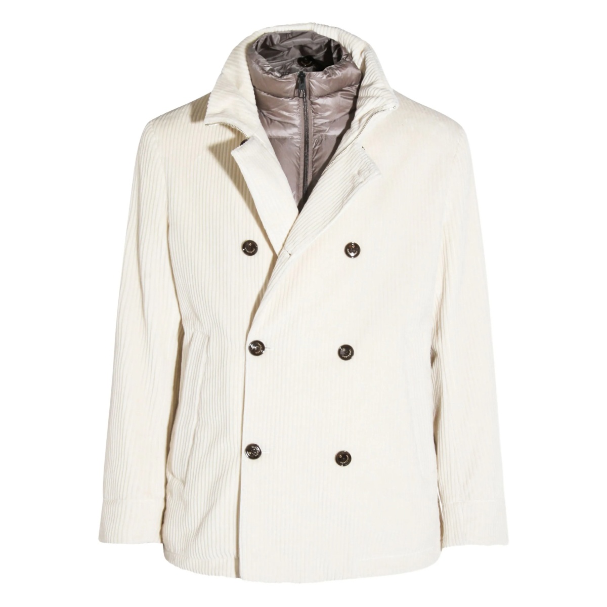 corduroy double-breasted coat