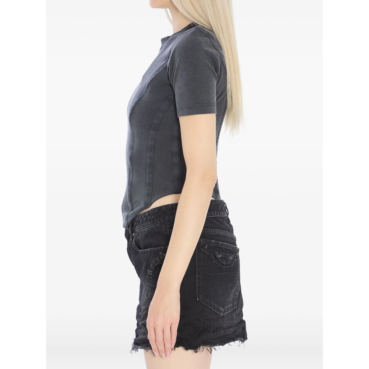 corseted cotton T-shirt - Img 3