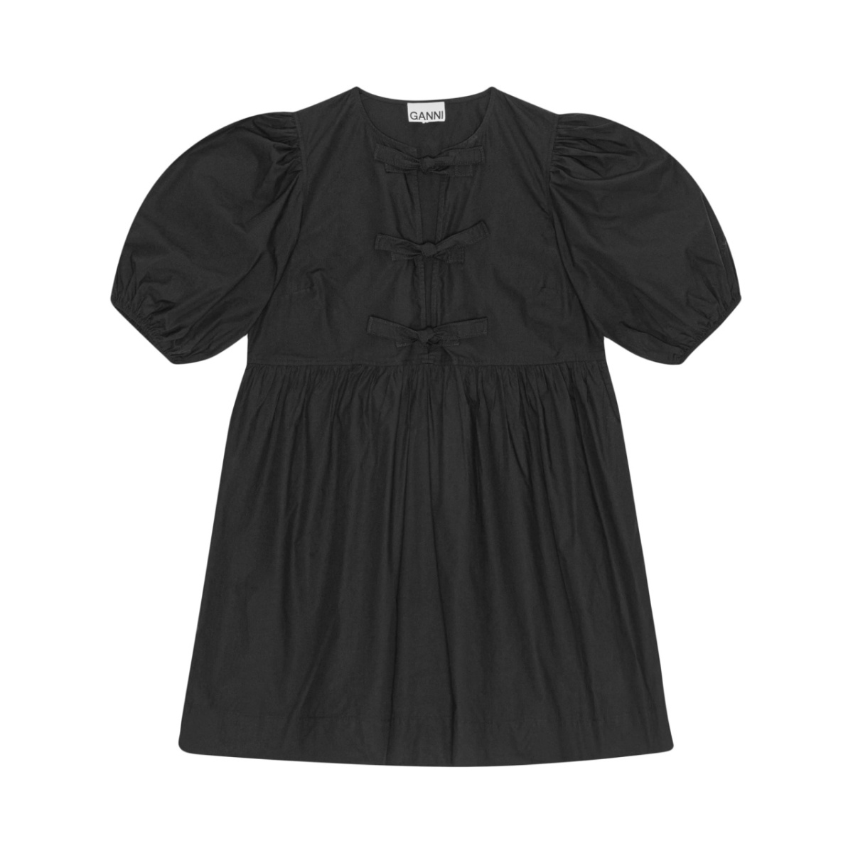 Cotton Poplin Tie String Mini Dress