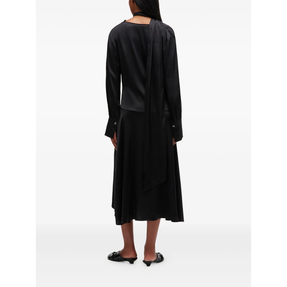 cowl-neck scarf midi dress - Img 3