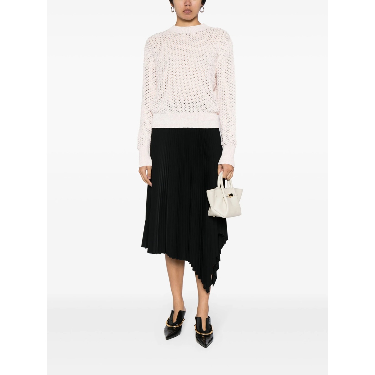 crew-neck pointelle-knit jumper - Img 2