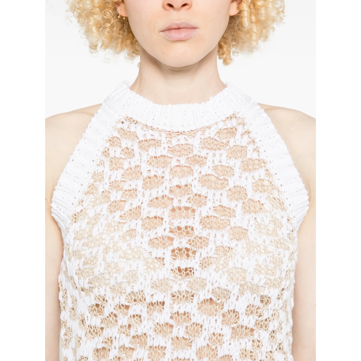 crocheted-construction halterneck top - Img 5