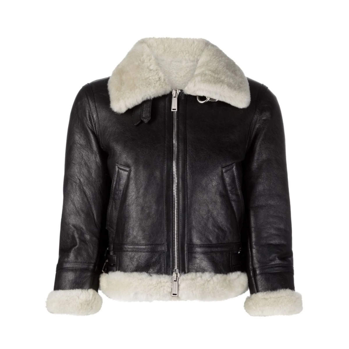 cropped shearling jacket