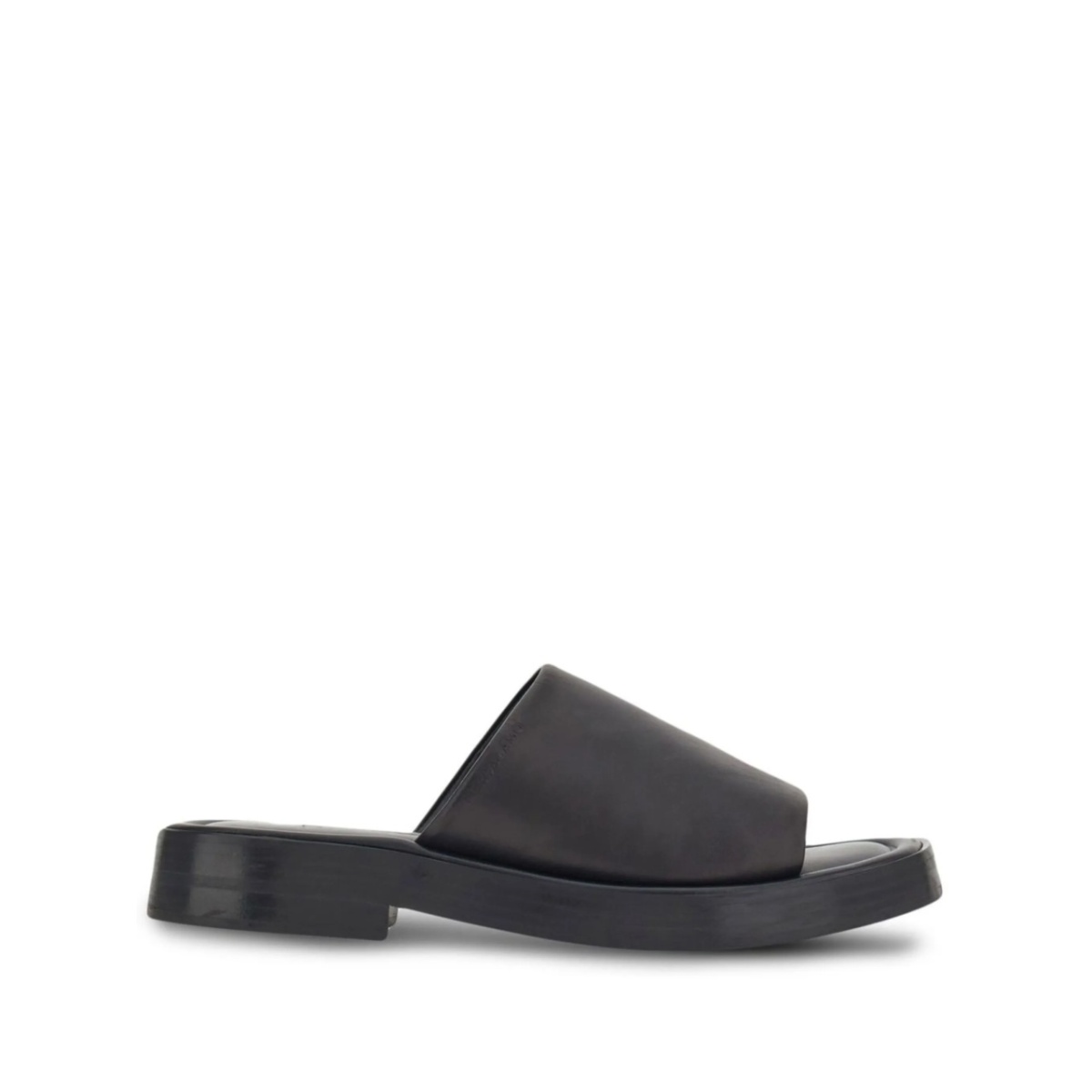 crossover-strap leather slides