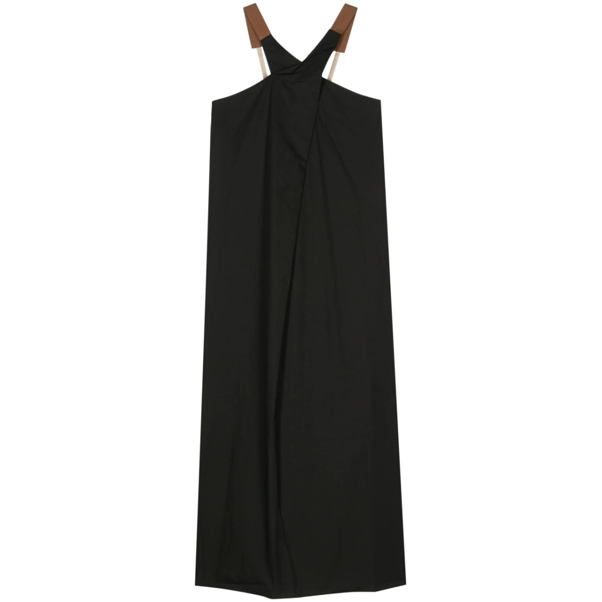 crossover-strap poplin midi dress