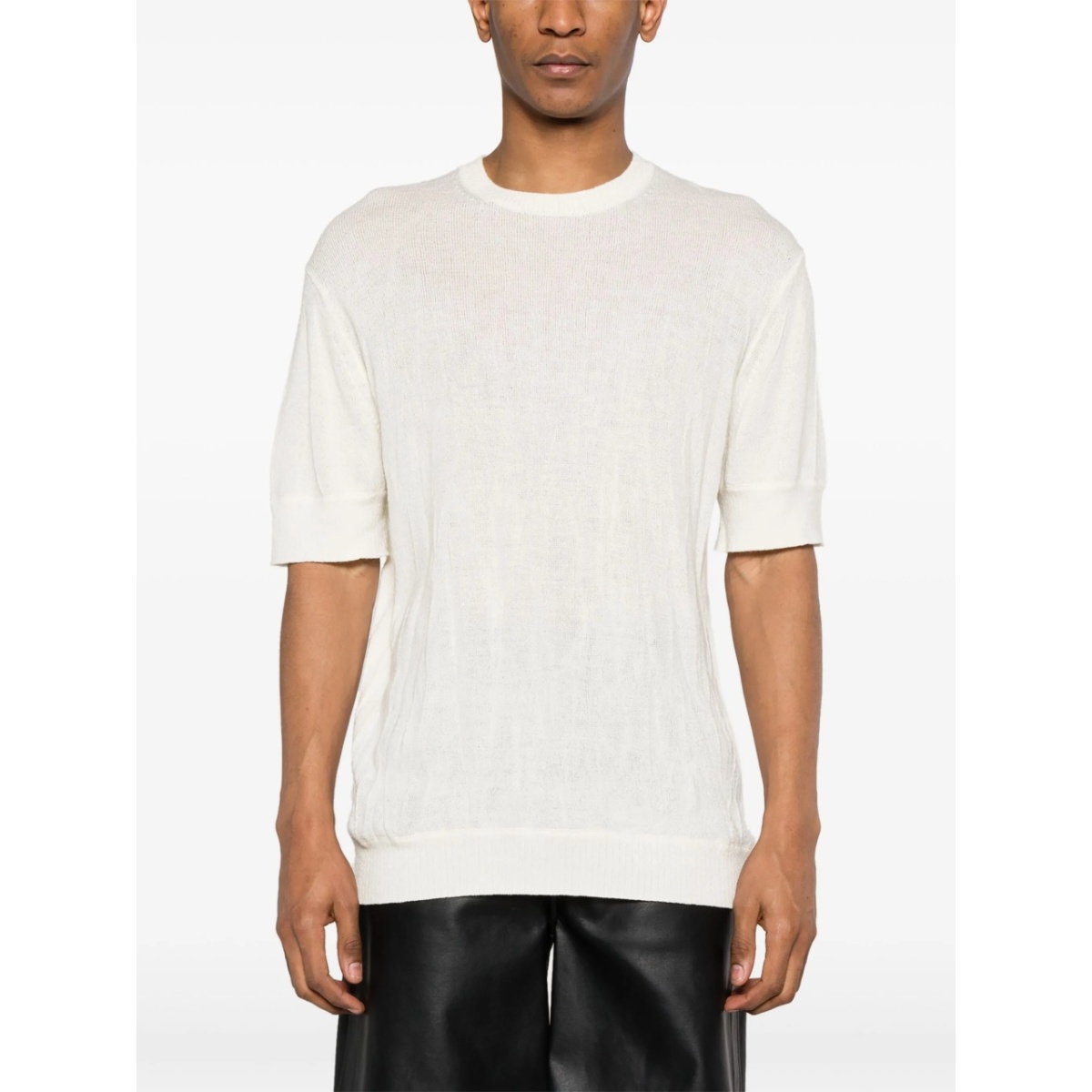 crushed-effect short-sleeve jumper - Img 4