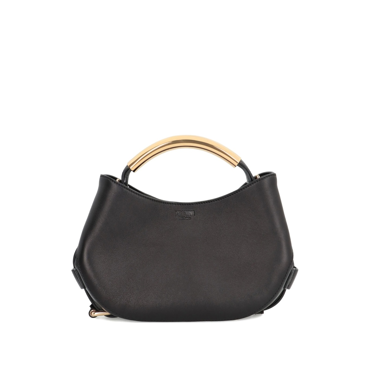 curved-handle leather tote bag