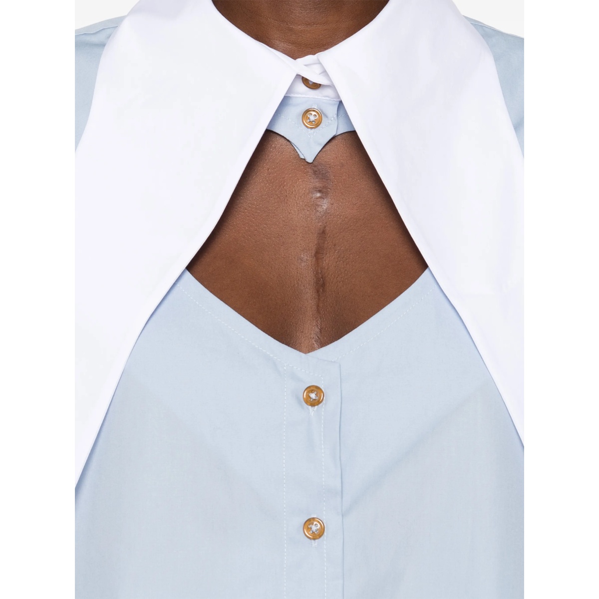 cut-off oversized-collar shirt - Img 5