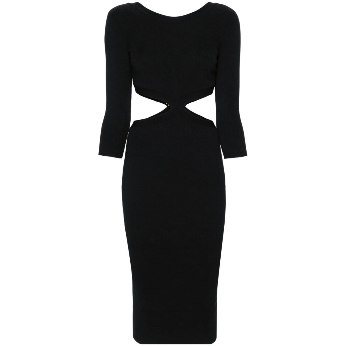 cut-out ribbed midi dress