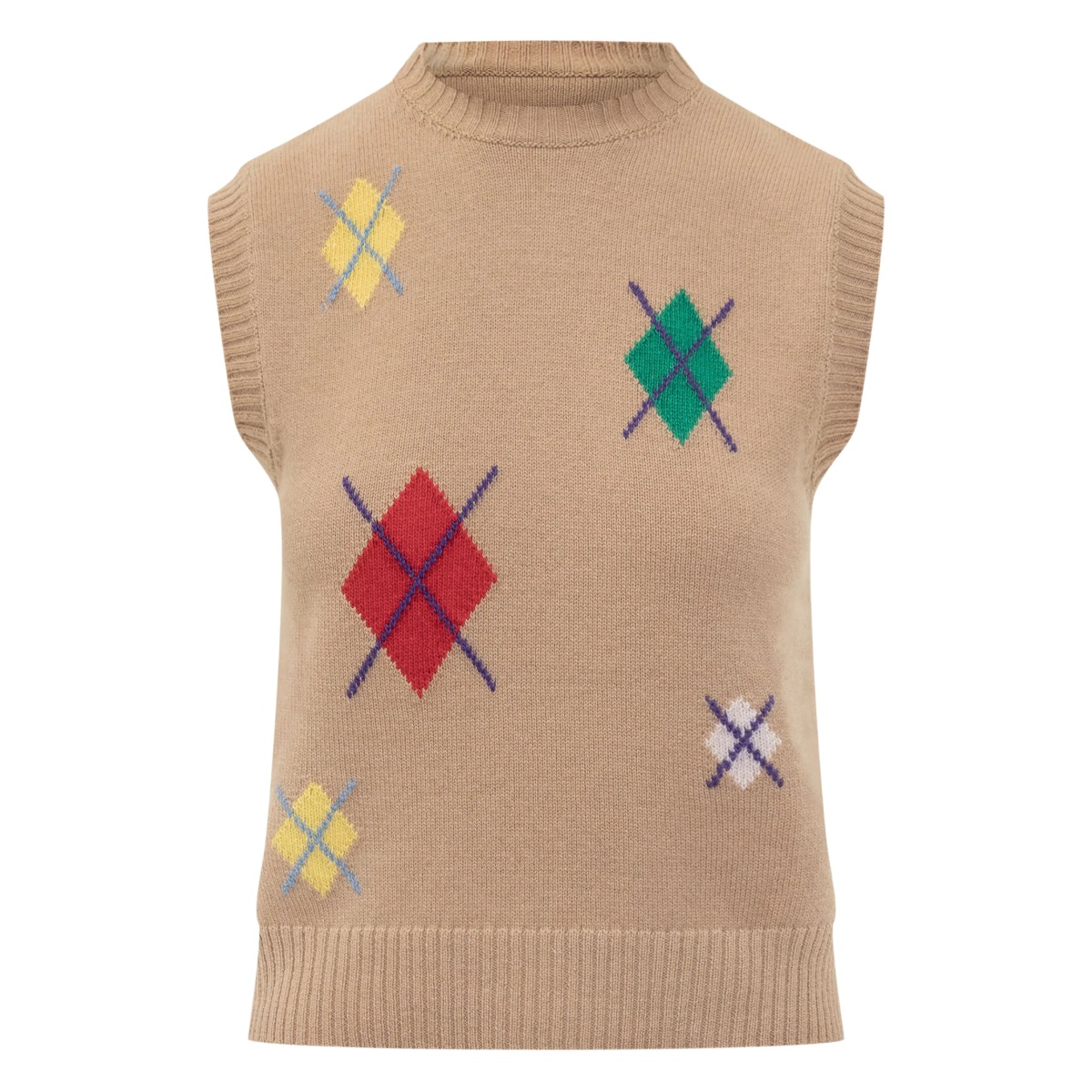 diamond-pattern sleeveless top