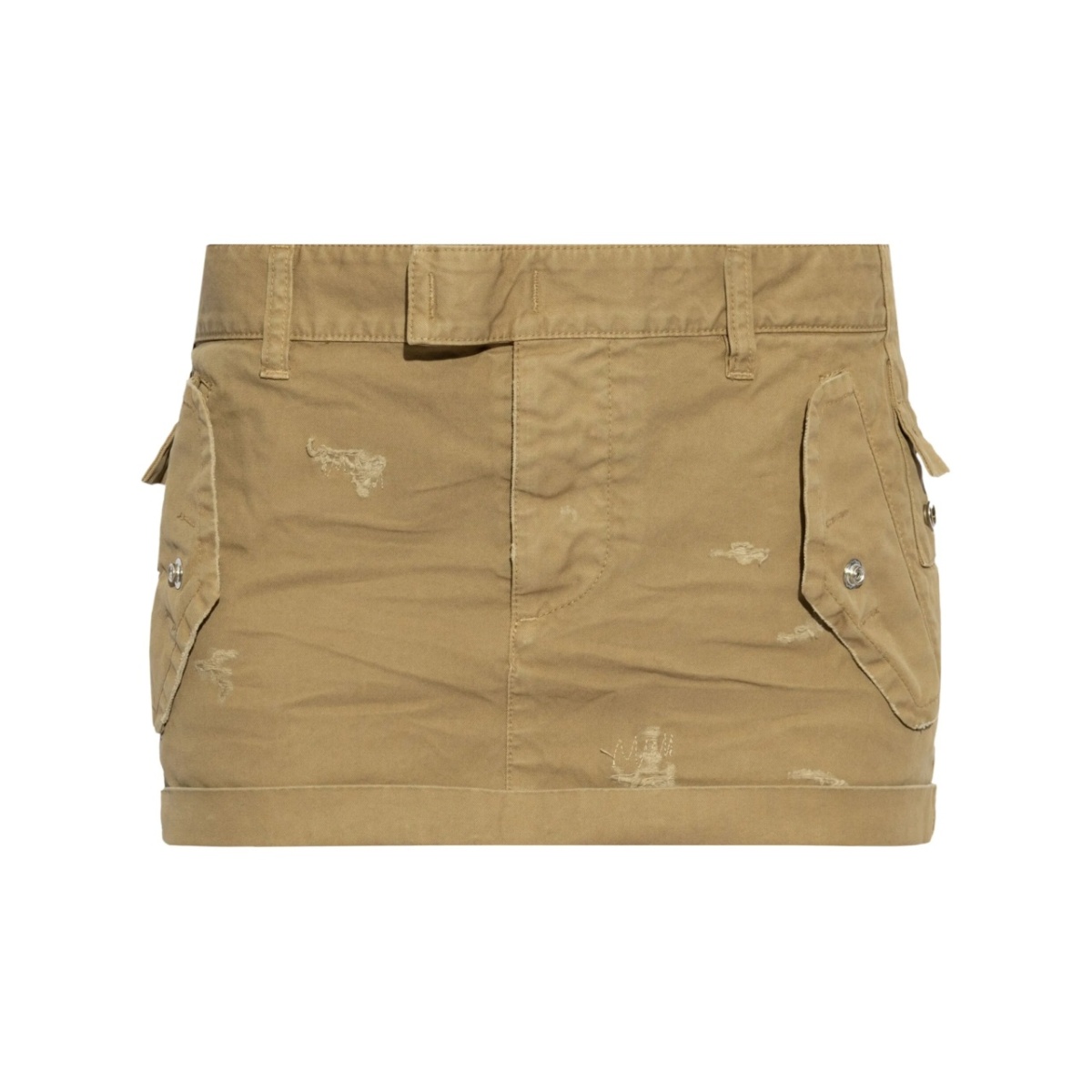 distressed-effect mini skirt
