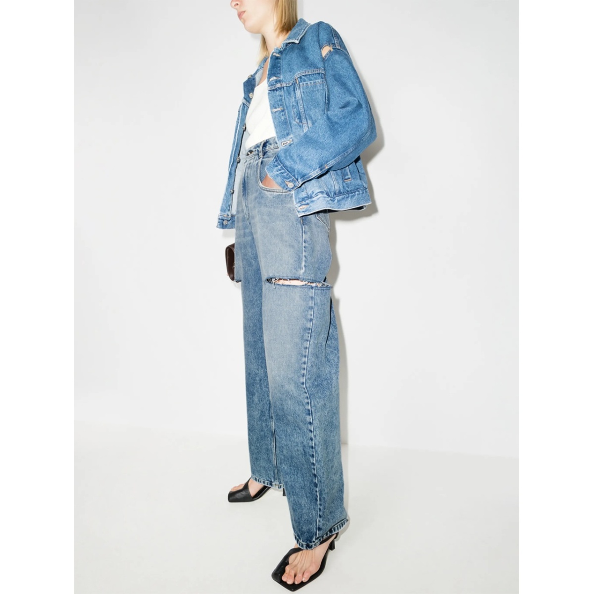 distressed straight-leg jeans - Img 5