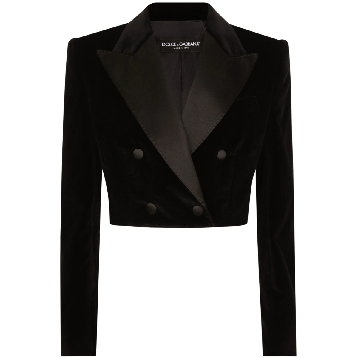 double-breasted cropped blazer