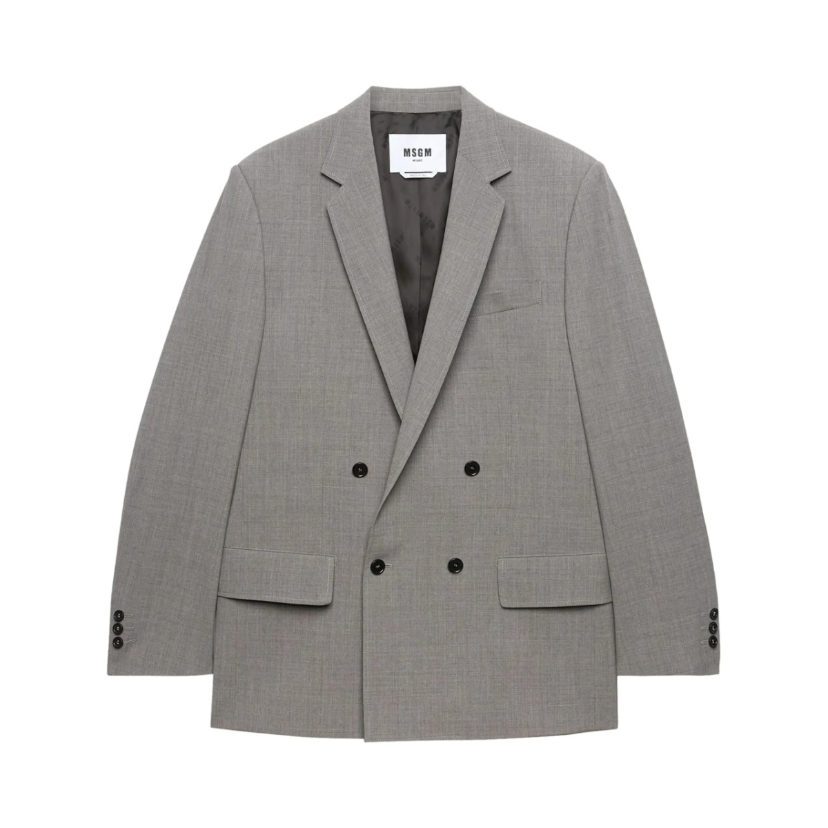 double-breasted mélange-effect blazer