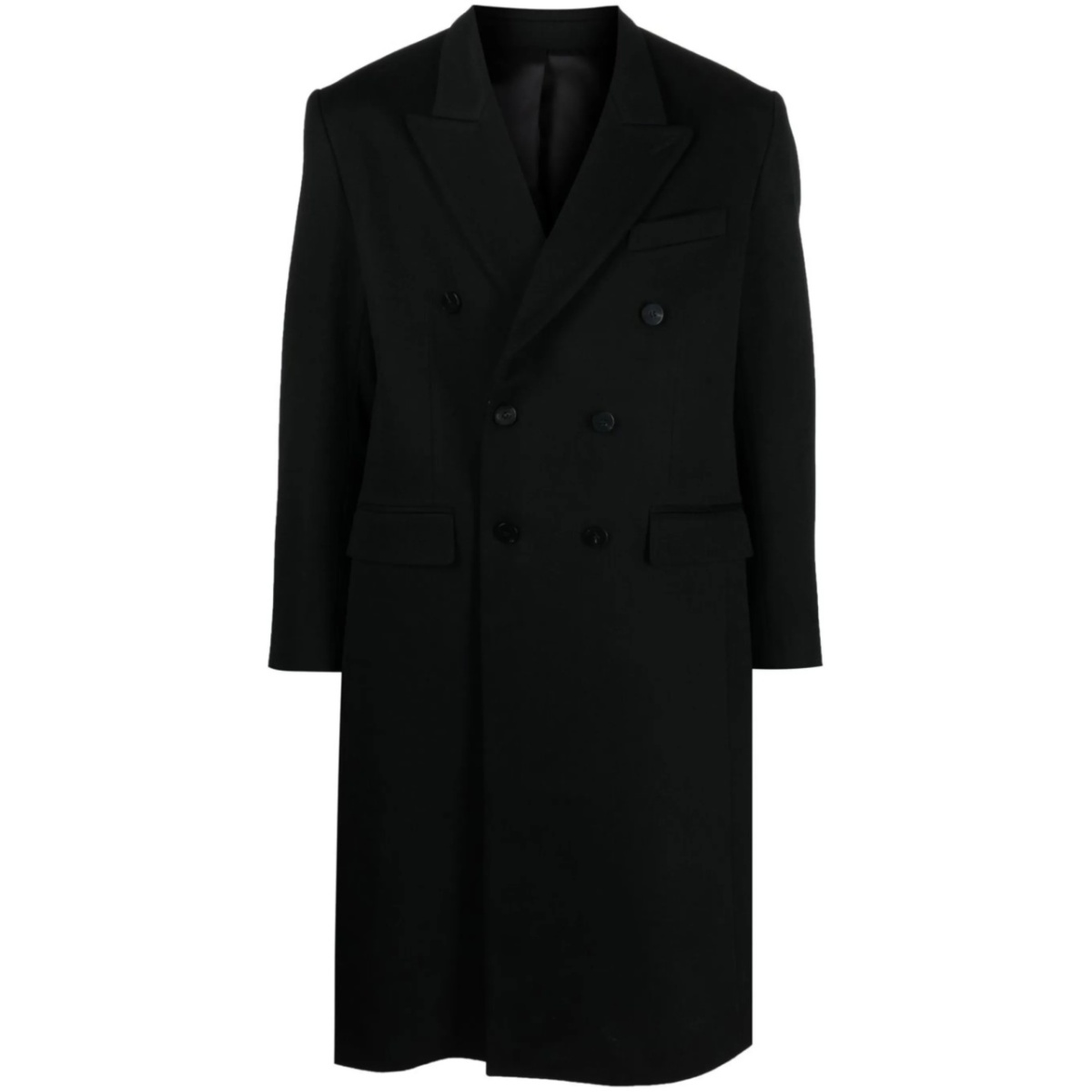 double-breasted virgin-wool coat