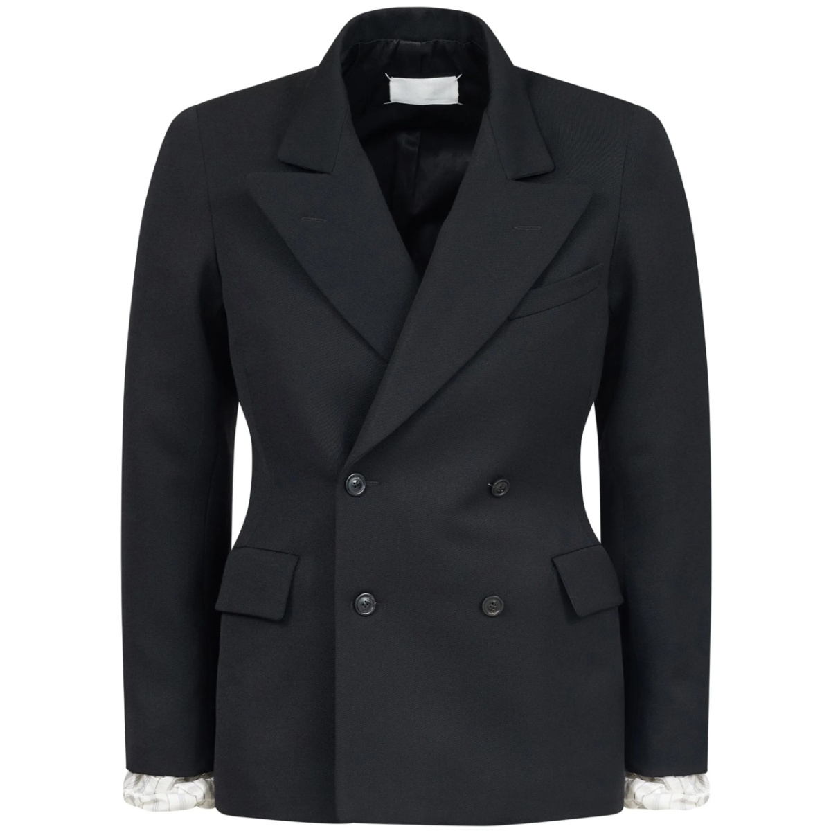 double-breasted wool blazer