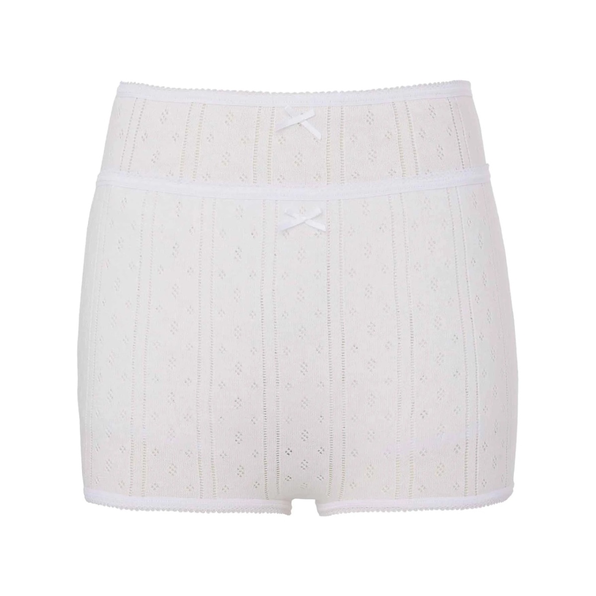 double-layer pointelle shorts