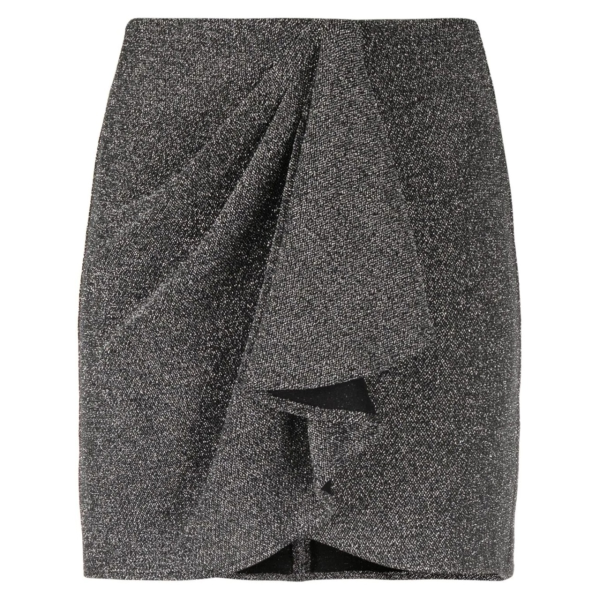 draped metallic miniskirt