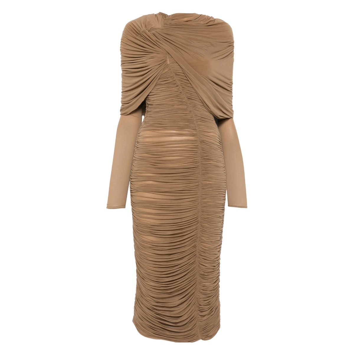 draped midi dress