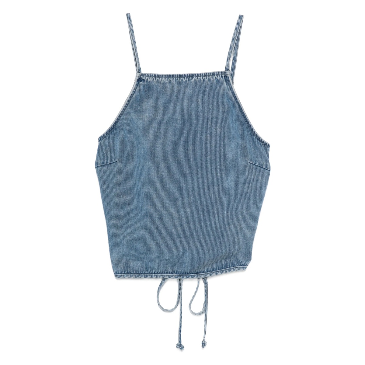 drawstring denim top