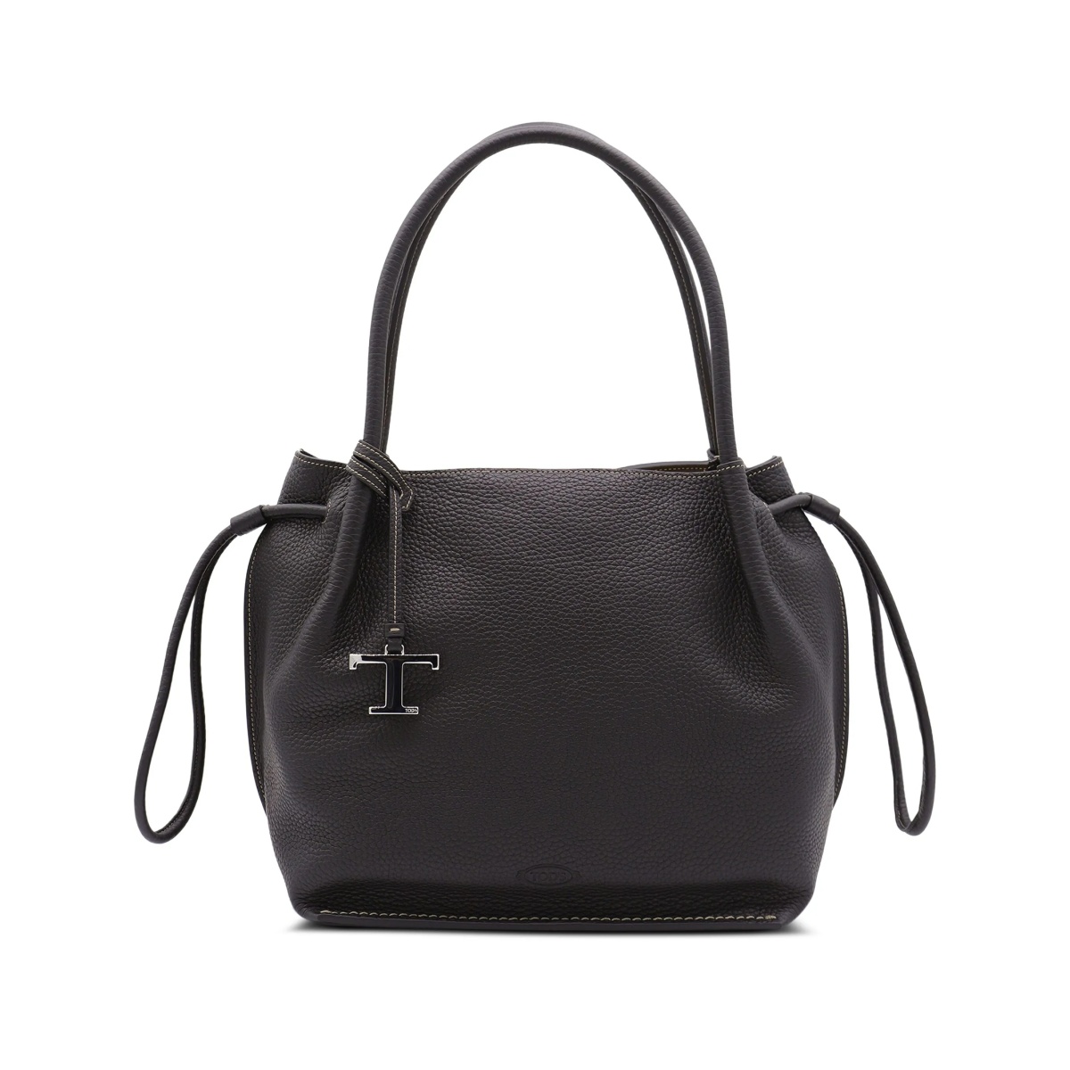 drawstring leather tote bag