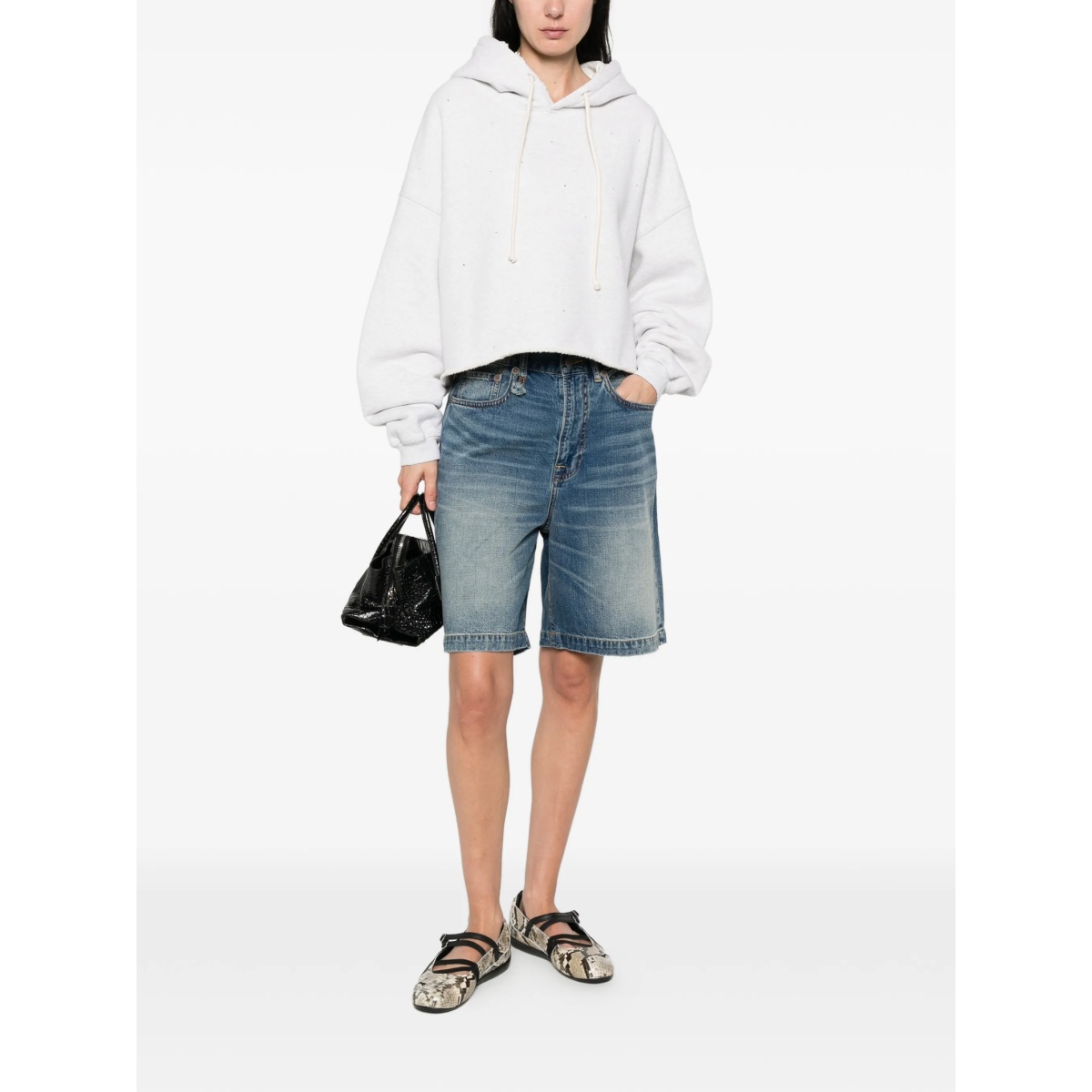 drawstring raw-cut hoodie - Img 2