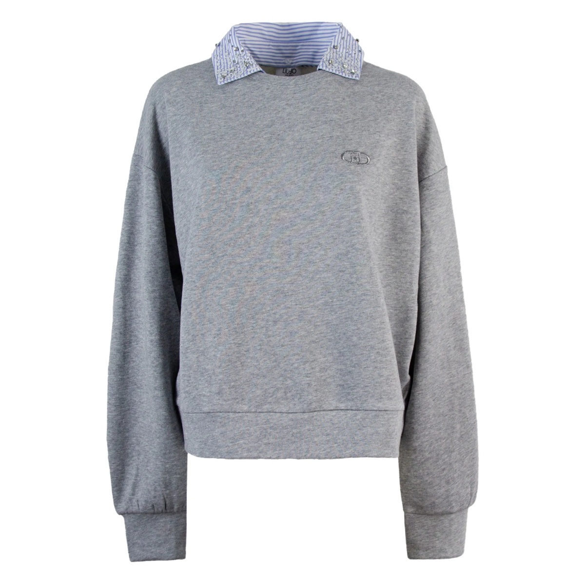 embellished-collar sweatshirt